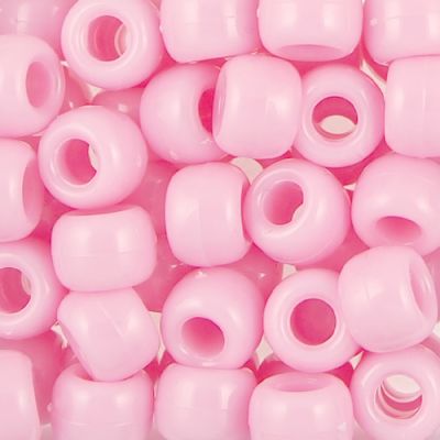 Pony Beads, 9x6mm, Opaque Light Pink (650 Pieces)