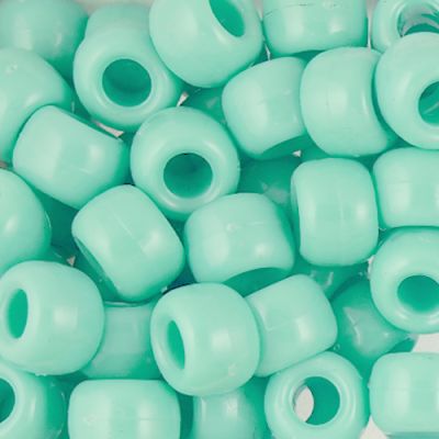Pony Beads, 9x6mm, Opaque Light Turquoise (650 Pieces)