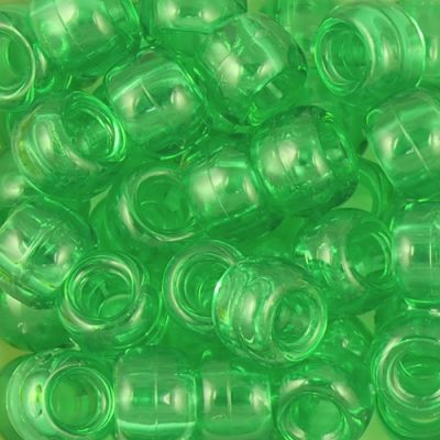 Pony Beads, 9x6mm, Transparent Mint (650 Pieces)
