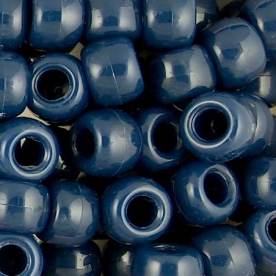 Pony Beads, 9x6mm, Opqaue Navy Blue (650 Pieces)