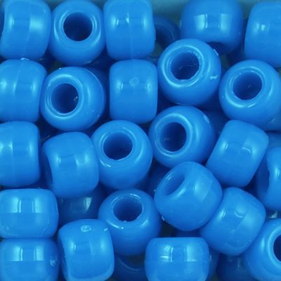 Pony Beads, 9x6mm, Opaque Neon Blue (650 Pieces)