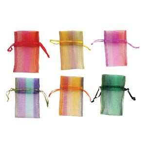 Assorted Plaid Organza Pouches 2.75 X 3"  (12 Pieces)