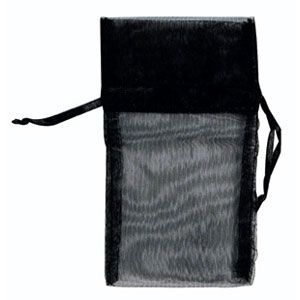 Organza Drawstring Pouch Black-2.75 x 3" (12 Pieces)