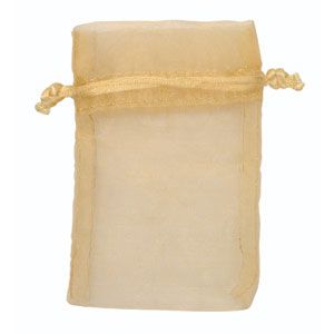 Organza Drawstring Pouch Gold-2.75 x 3" (12 Pieces)