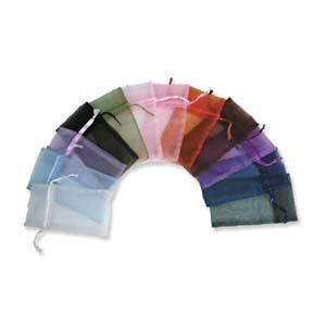 Organza Drawstring Pouch Assorted Colors-2.75 x 3" (12 Pieces)