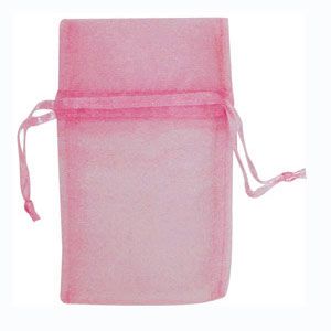 Organza Drawstring Pouch Pink-3 x 4" (12 Pieces)