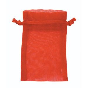Organza Drawstring Pouch Red-3 x 4" (12 Pieces)