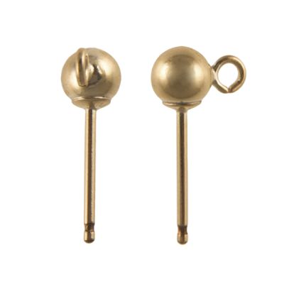 Post w/ 5mm Ball with Open Loop, 14K Gold-Filled (10 Pieces)
