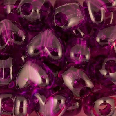 Heart Pony Beads, Transparent Purple (200 Pieces)