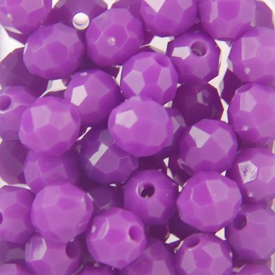 Purple - Faceted Opaque Plastic Beads (Choose Size) (Pack)