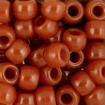 Pony Beads, 9x6mm, Opaque Rust (650 Pieces)