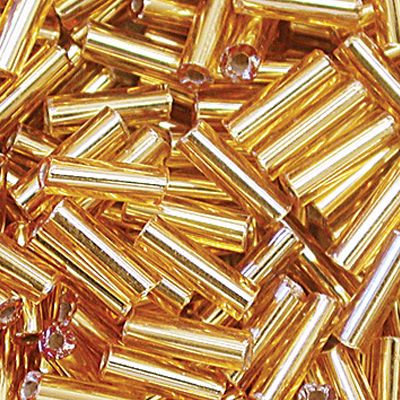 Czech Silver-Lined Bugle Beads (#2) 5MM - Topaz (55 Grams)