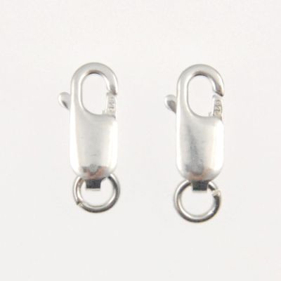 12mm Lobster Claw Clasp with Ring, Sterling Silver (5 Pieces)
