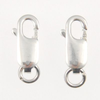 13.5mm Lobster Claw Clasp with Ring, Sterling Silver (5 Pieces)