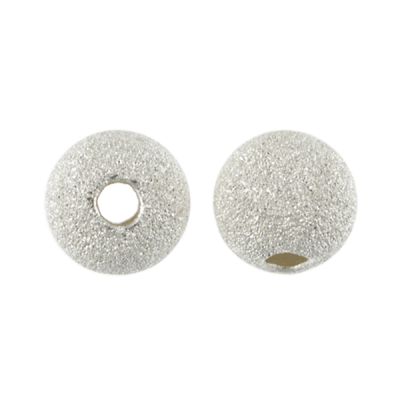 5mm Frosted Beads, Sterling Silver (20 Pieces)