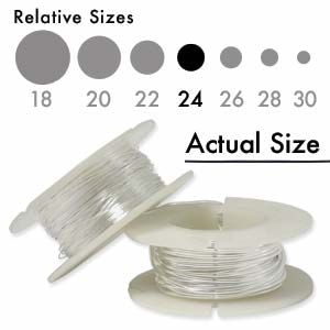 24 Ga. (.51mm) Round Sterling Silver Wire, Half-Hard, Approx. 48.63ft (1 OZ) 