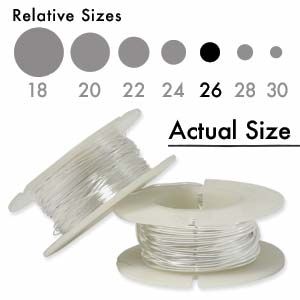 26 Ga (.41mm) Round Sterling Silver Wire, Half-Hard, Approx 75.99ft (1 OZ) 