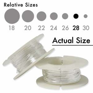 28 Ga. (.32mm) Round Sterling Silver Wire, Half-Hard, Approx. 115.11ft (1 OZ) 
