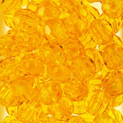 Tr. Dark Yellow - Faceted Transparent Plastic Beads (Choose Size) (Pack)