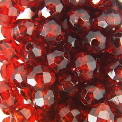 Tr. Tortoise - Faceted Transparent Plastic Beads (Choose Size) (Pack)