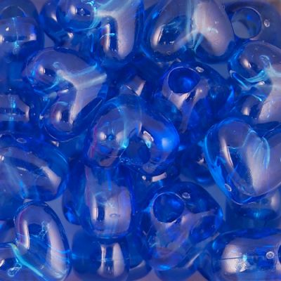 Heart Pony Beads, Transparent Blue (200 Pieces)
