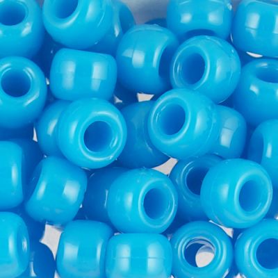 Pony Beads, 9x6mm, Opaque Turquoise (650 Pieces)