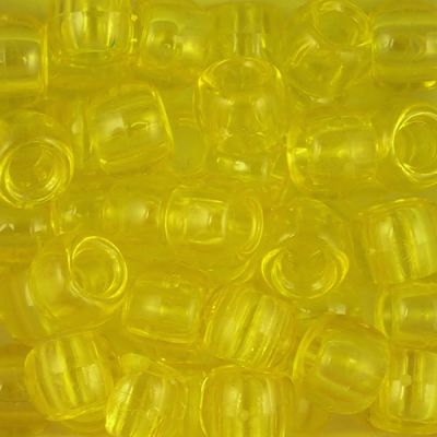 Pony Beads, 9x6mm, Transparent Yellow (650 Pieces)