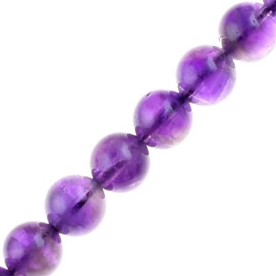 12mm Smooth Round, Natural Amethyst Beads (16" Strand)