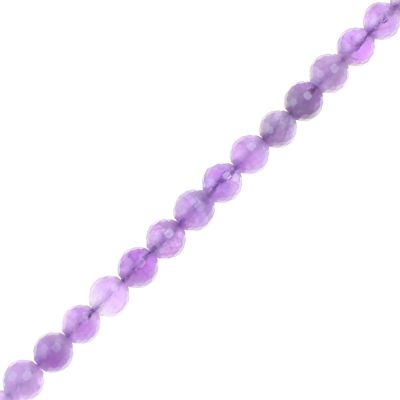 6mm Faceted Round, Natural Amethyst Beads (16" Strand)