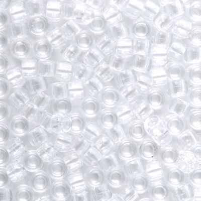 Mini Pony Beads, 6.5x4mm, Transparent Crystal Clear (Approx. 1000 Pieces)