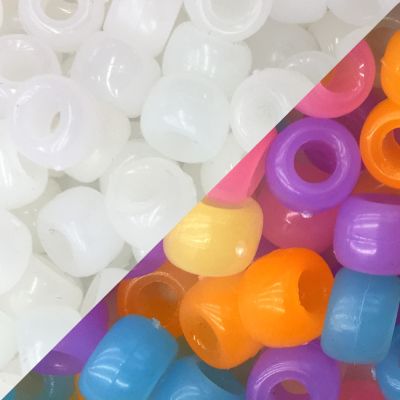 Pony Beads, 9x6mm, Color-Changing (in Sunlight), Ultra-Violet Sunshine Beads, Multi-Color (250 Pieces)