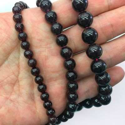 6mm Smooth Round, Red Garnet Beads (16" Strand)