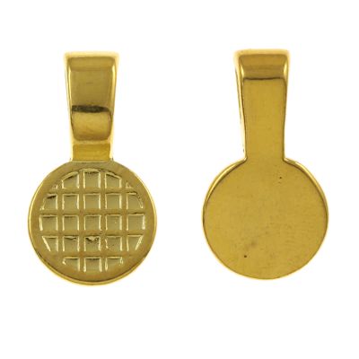 Round Glue-on Bail, 24x13mm, Gold (12 Pieces)