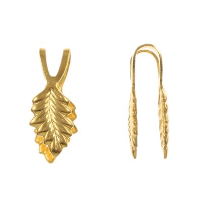 Leaf Pendant Bail, 18x6mm, Gold (36 Pieces)