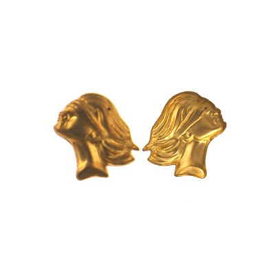 Vintage Blindfolded Person Gold Plated Stamping - 14.5mm x 15mm (144PCS)