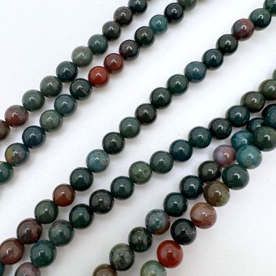 6mm Smooth Round, Bloodstone Beads (16" Strand)