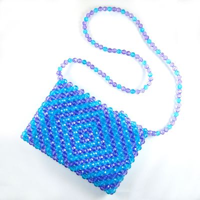 Small Blue & Purple Faceted Bead Purse