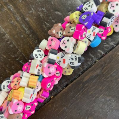 Polymer Clay Beads, Assorted Animals (16" Strand)