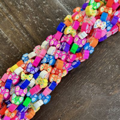Polymer Clay Beads, Assorted Butterflies (16" Strand)