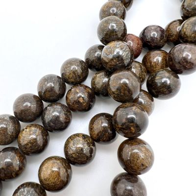 12mm Smooth Round, Bronzite Beads (16" Strand)