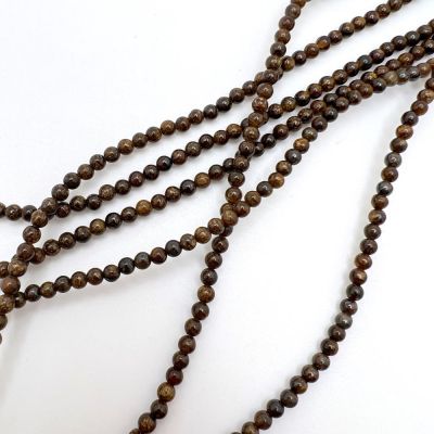 3mm Smooth Round, Bronzite Beads (16" Strand)