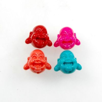 14mm Buddha Head Bead-Fuchsia (32 Pieces)