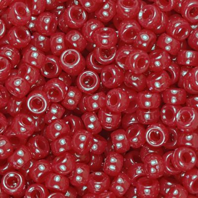 Mini Pony Beads, 6.5x4mm, Opaque Burgundy (Approx. 1000 Pieces)