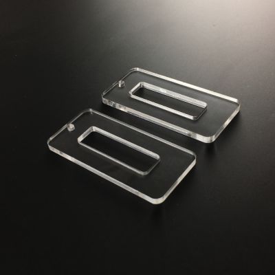 Lucite Pendant Charms, Medium Rectangle, 25 x 54mm, Clear (12 Pieces)