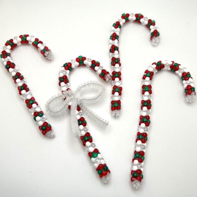 Tri-Bead Candy Cane Ornament Kit, Classic Holiday Colors (Kit)