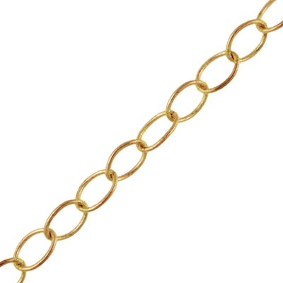 BULK! 7mm x 5mm Cable Chain, Brass Metal, Gold-Plated (25 Foot Spool )