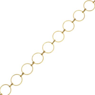 Chain with Connected Circles, Steel, Gold (Per Foot)
