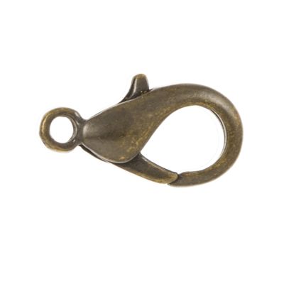 Lobster Claw Clasp, Brass Material, 12mm, Antique Brass (36 Pieces)