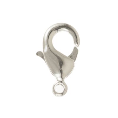 Lobster Claw Clasp, 12mm Silver-Plated, Brass Material (36 Pieces)