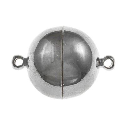 Magnetic Ball Clasp, 18mm, Silver (2 Pieces)